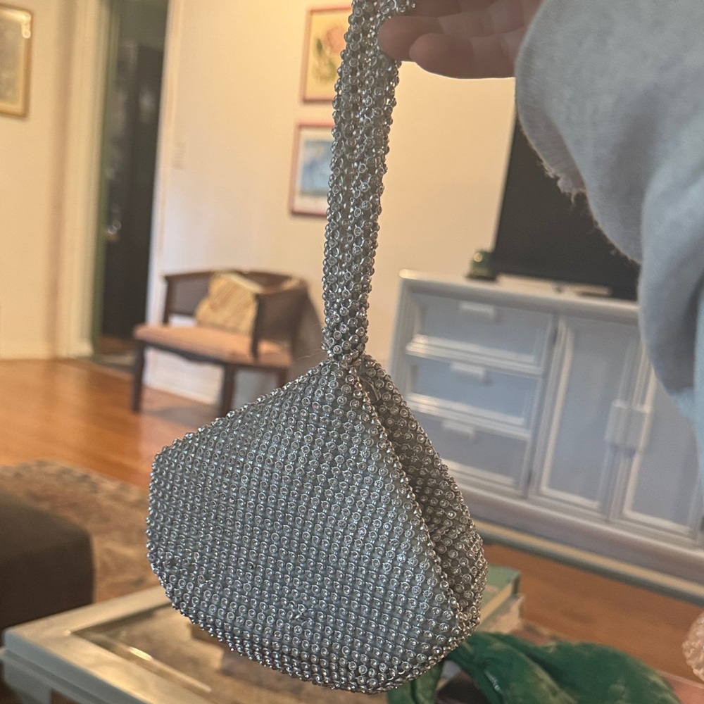 Amazon Silver Crystal Wristlet Clutch